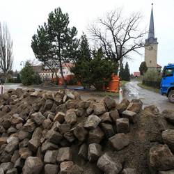 Bauarbeiten am Brunnenplatz von Dezember 2017 - bis Mai 2018 [(c): Gemeinde Elsteraue]