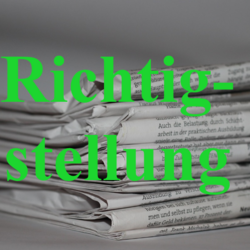 Richtigstellung
